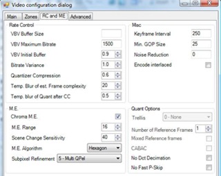 meGUI H.264 codec mini