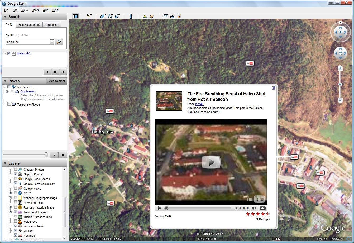 Helen GA on Google Earth