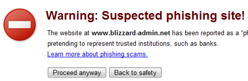 suspected phishing site